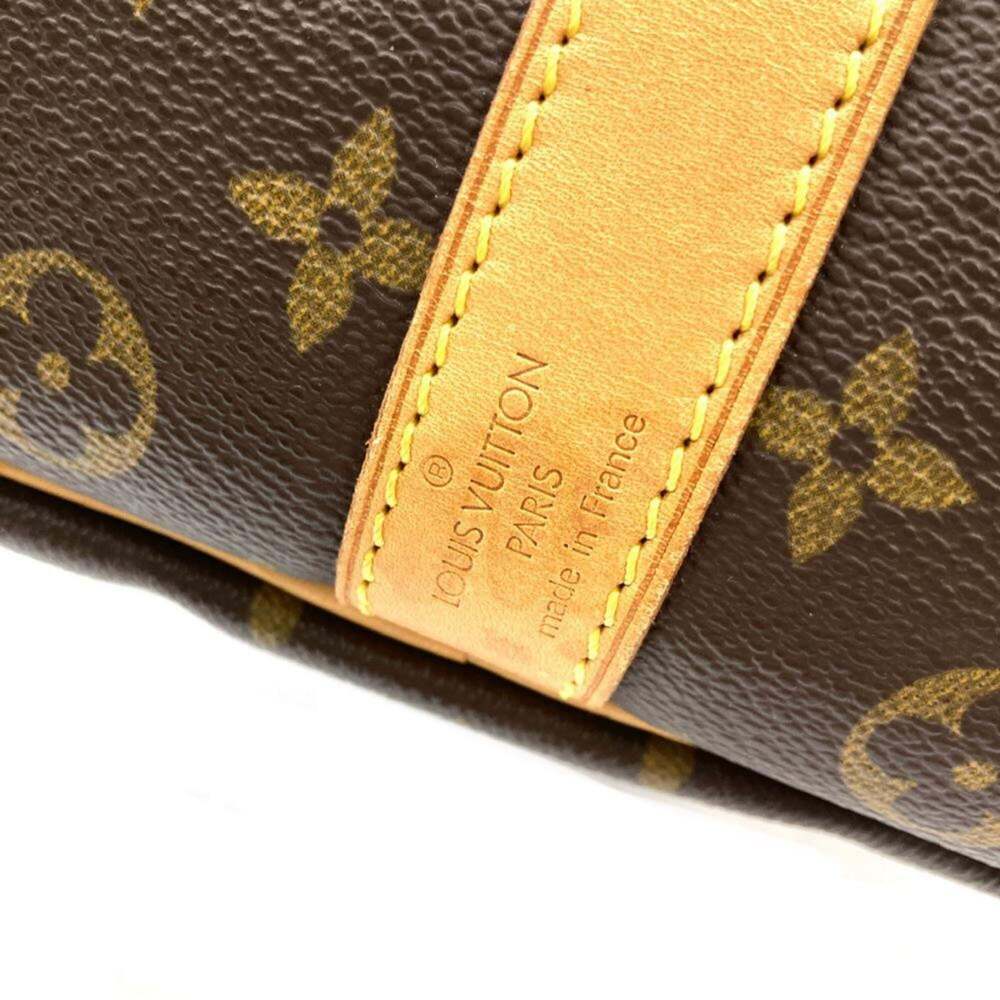 LOUIS VUITTON Authentic Brown Monogram Leather Keepall 50 Boston Bag - Picture 6 of 9